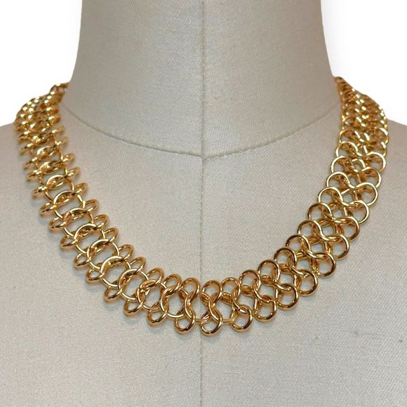 Vintage Gold Plated Chainmail Chain Necklace, Unisex - Picture 5 of 6